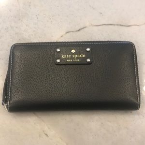 Kate Spade Black Zip Around Wallet